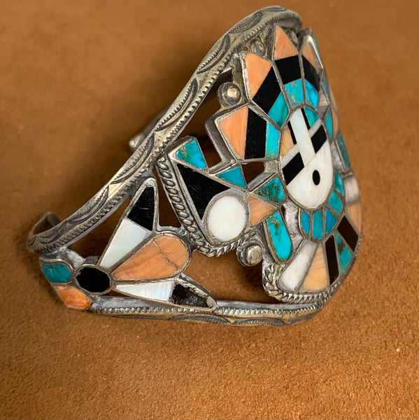 Vintage Sunface Kachina Zuni Cuff