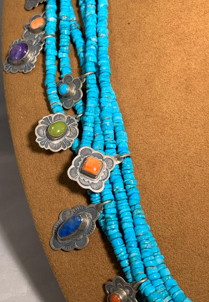 Multi-Stone Hieshi Cross Necklace by Don Lucas