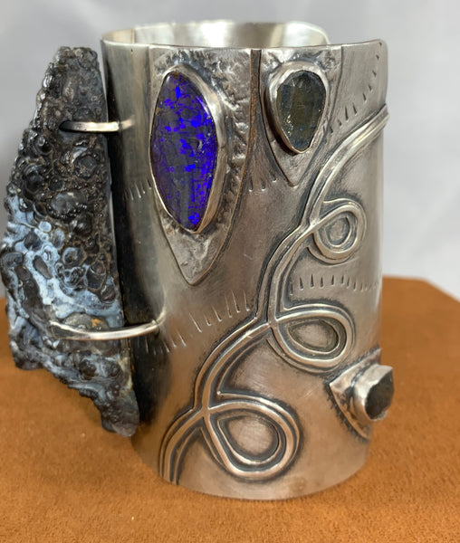 Large Druzy and Opal Cuff by Victoria Maase Stoll