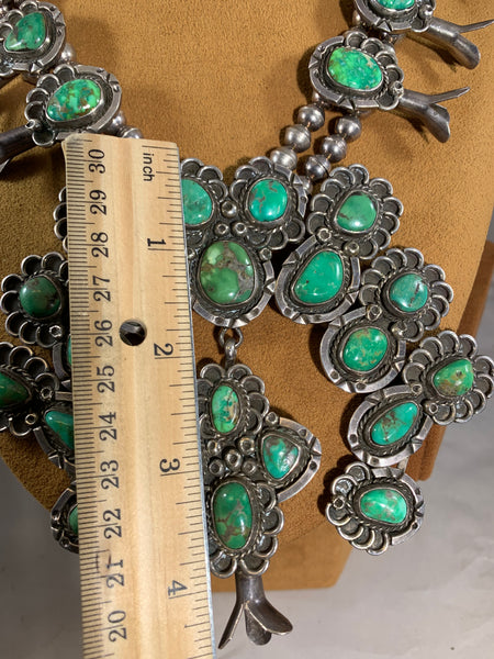 Vintage Carico Lake Turquoise Squash Blossom