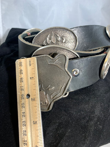 Tufa Cast Sterling Silver Bear Belt by Ira Custer
