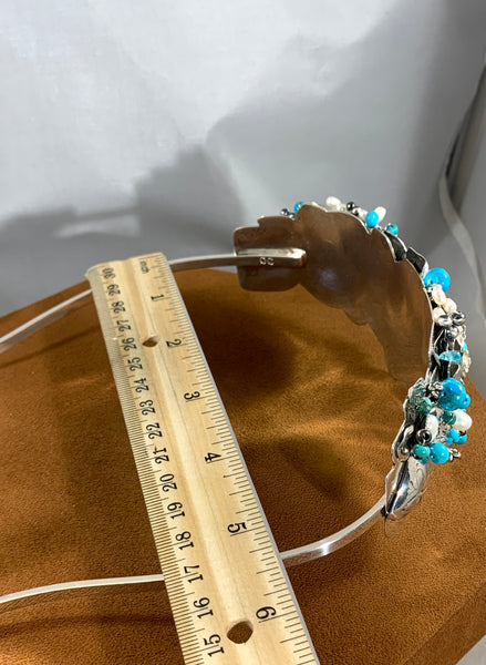 Floral Beaded Sterling Silver Tiara by Kevin Randall Studios