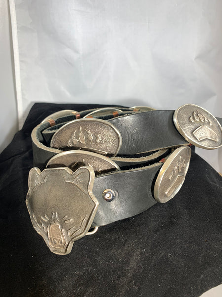 Tufa Cast Sterling Silver Bear Belt by Ira Custer
