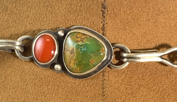 Coral With Turquoise Necklace by Tommy Jackson