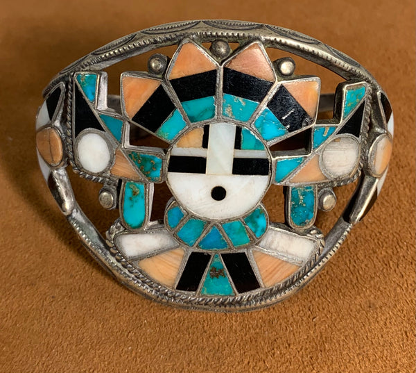 Vintage Sunface Kachina Zuni Cuff