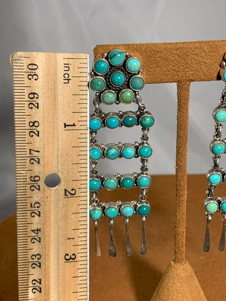Chandelier Turquoise Clip Earrings by Federico Jimenez