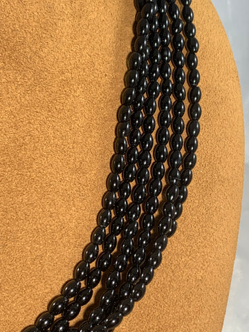 Six Strand Onyx Necklace by Albert Lee Jr