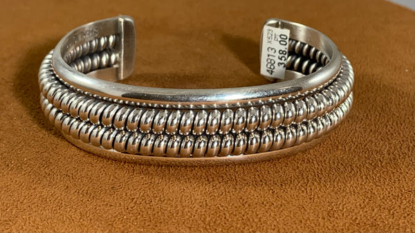 Two Row Sterling Silver Coil Cuff by Katrina Tsosie