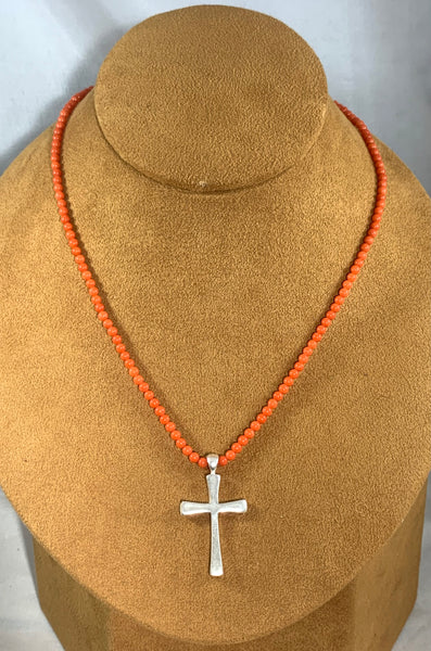 Coral Cross Necklace by Don Lucas and Dennis Hogan