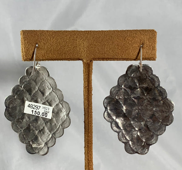 Rhombus Stamped Earrings by Laura Macedonia at Sterling Buffalo