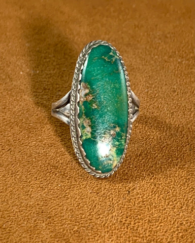 Cerrillos Turquoise Fred Harvey Ring (circa 1940)