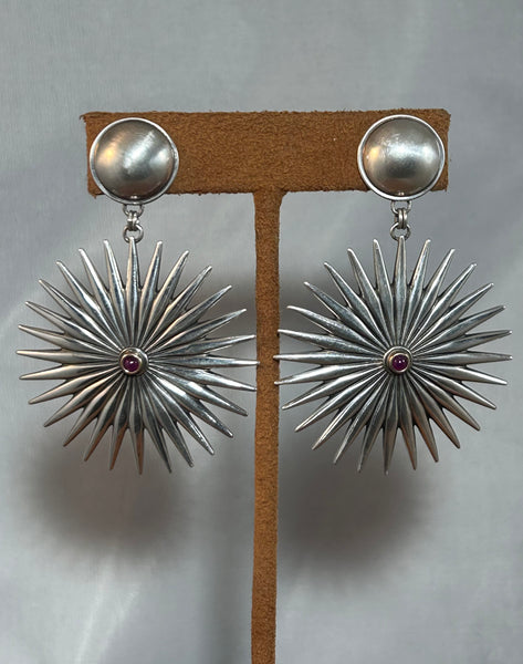 Large Ruby Spur Earrings by Dennis Hogan
