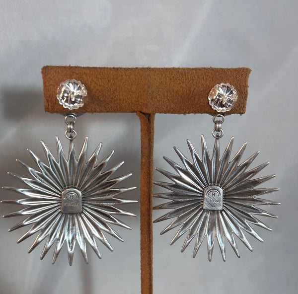 Large Turquoise Spur Earrings by Dennis Hogan