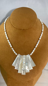 Handcut Mother of Pearl Necklace by Kevin Ray Garcia