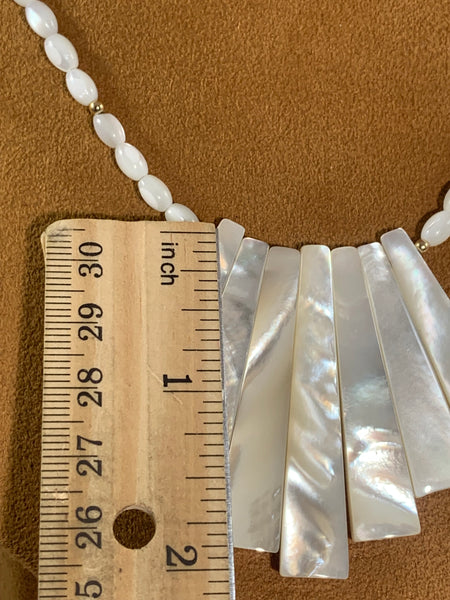 Handcut Mother of Pearl Necklace by Kevin Ray Garcia
