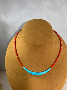 Coral and Turquoise Choker by Kevin Ray Garcia