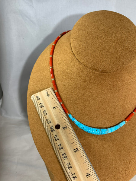 Coral and Turquoise Choker by Kevin Ray Garcia