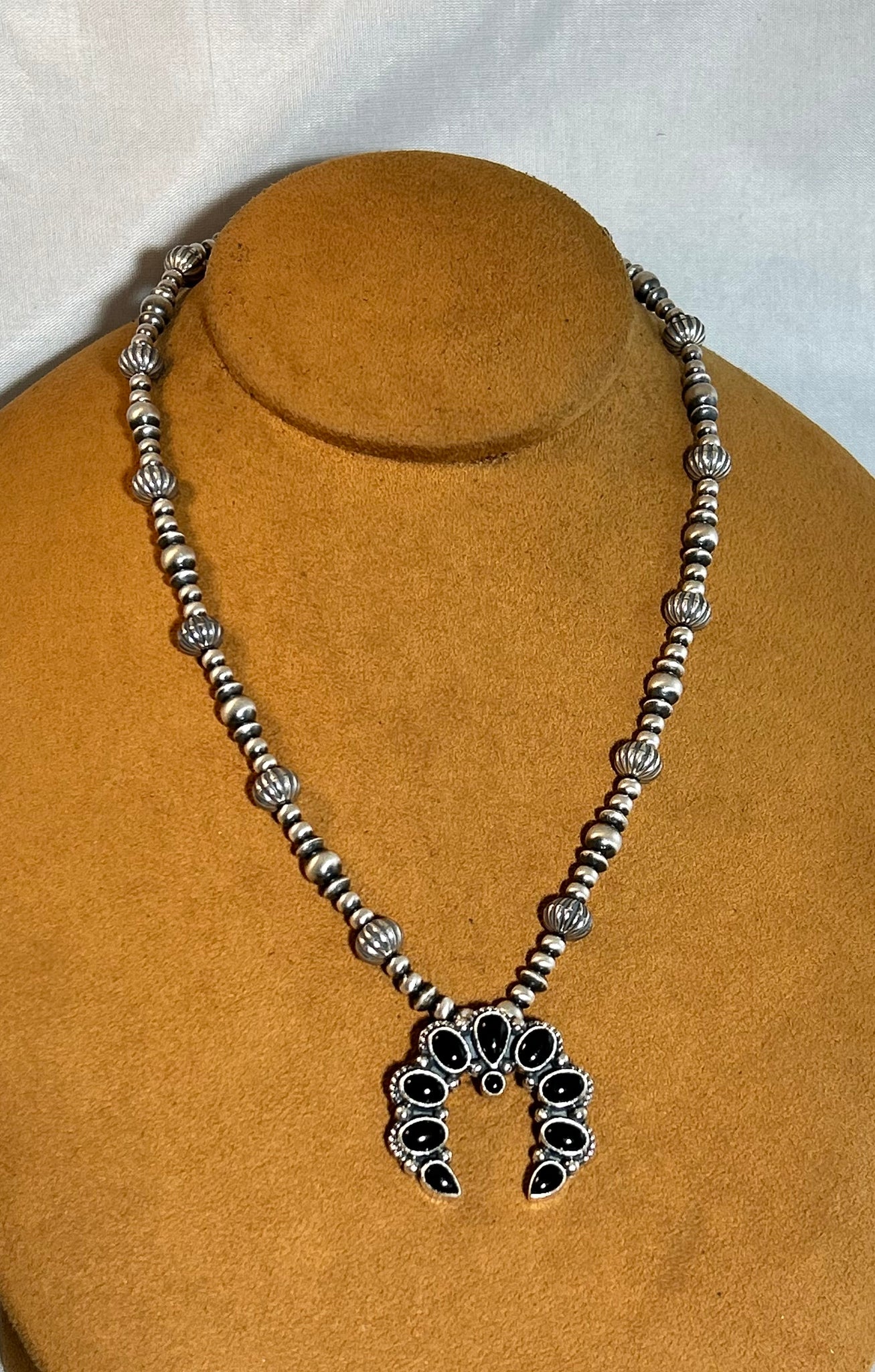 Onyx and Sterling Silver Necklace with Detachable Naja by Kevin Randall Studios