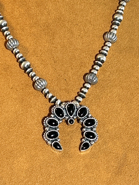 Onyx and Sterling Silver Necklace with Detachable Naja by Kevin Randall Studios