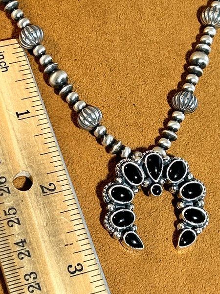 Onyx and Sterling Silver Necklace with Detachable Naja by Kevin Randall Studios