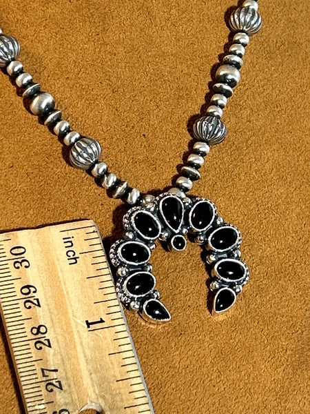 Onyx and Sterling Silver Necklace with Detachable Naja by Kevin Randall Studios