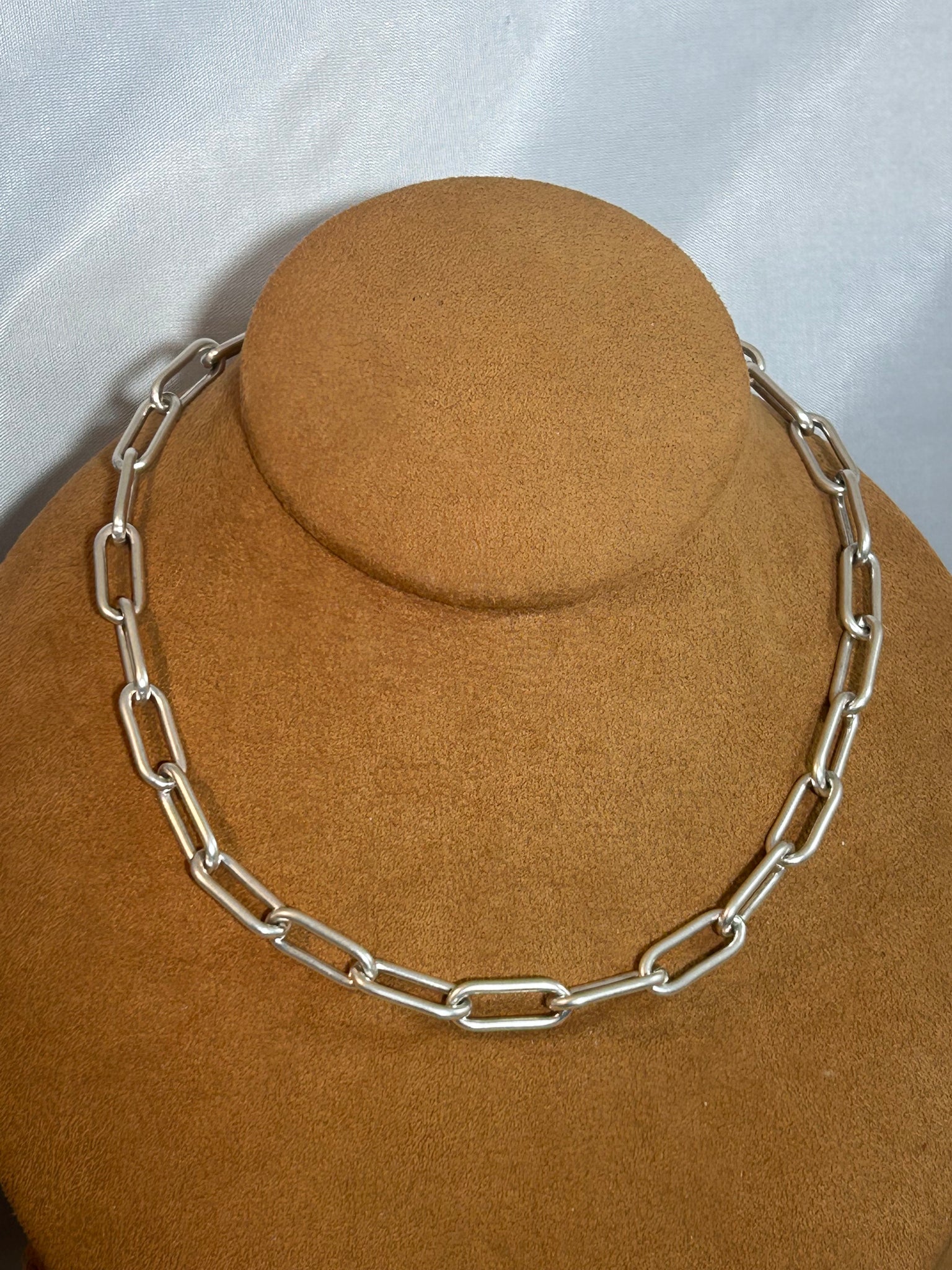 Sterling Silver Paper Clip Necklace by Gloria Sawin