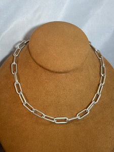 Sterling Silver Paper Clip Necklace by Gloria Sawin