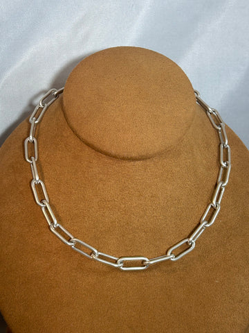 Sterling Silver Paper Clip Necklace by Gloria Sawin
