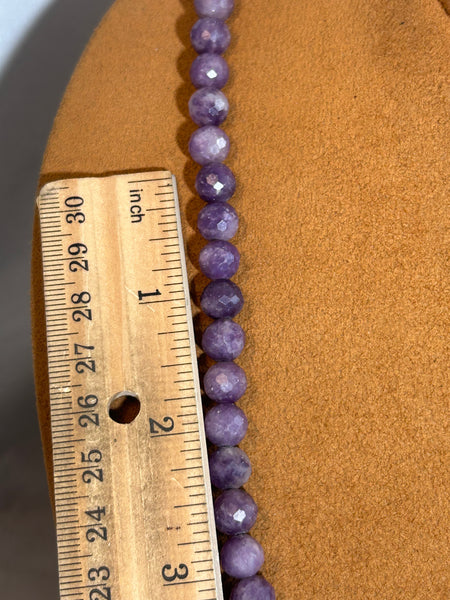 Lepidolite Faceted Bead Necklace by Gloria Sawin and John Hull