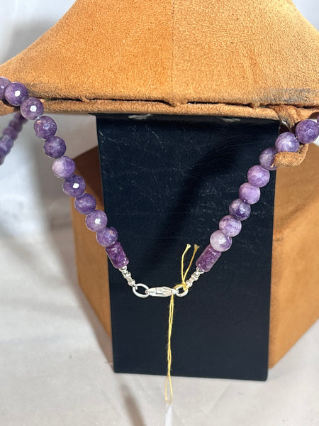 Lepidolite Faceted Bead Necklace by Gloria Sawin and John Hull