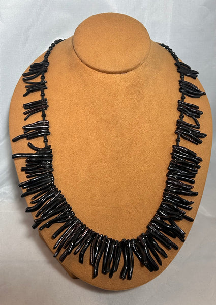 Black Coral Necklace by Gloria Sawin