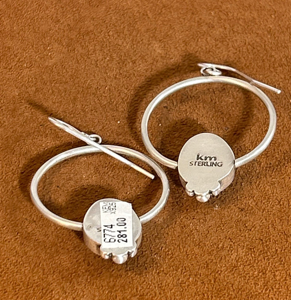 Turquoise Hoop Stamped Earring by Keri Muniz
