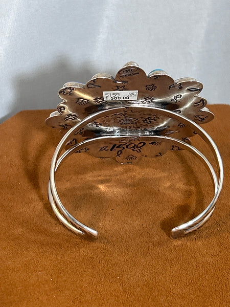 Mother of Pearl Multi Stone Cuff by Mary Teller