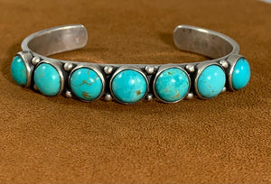 Turquoise Seven Stone Bracelet by Dennis Hogan