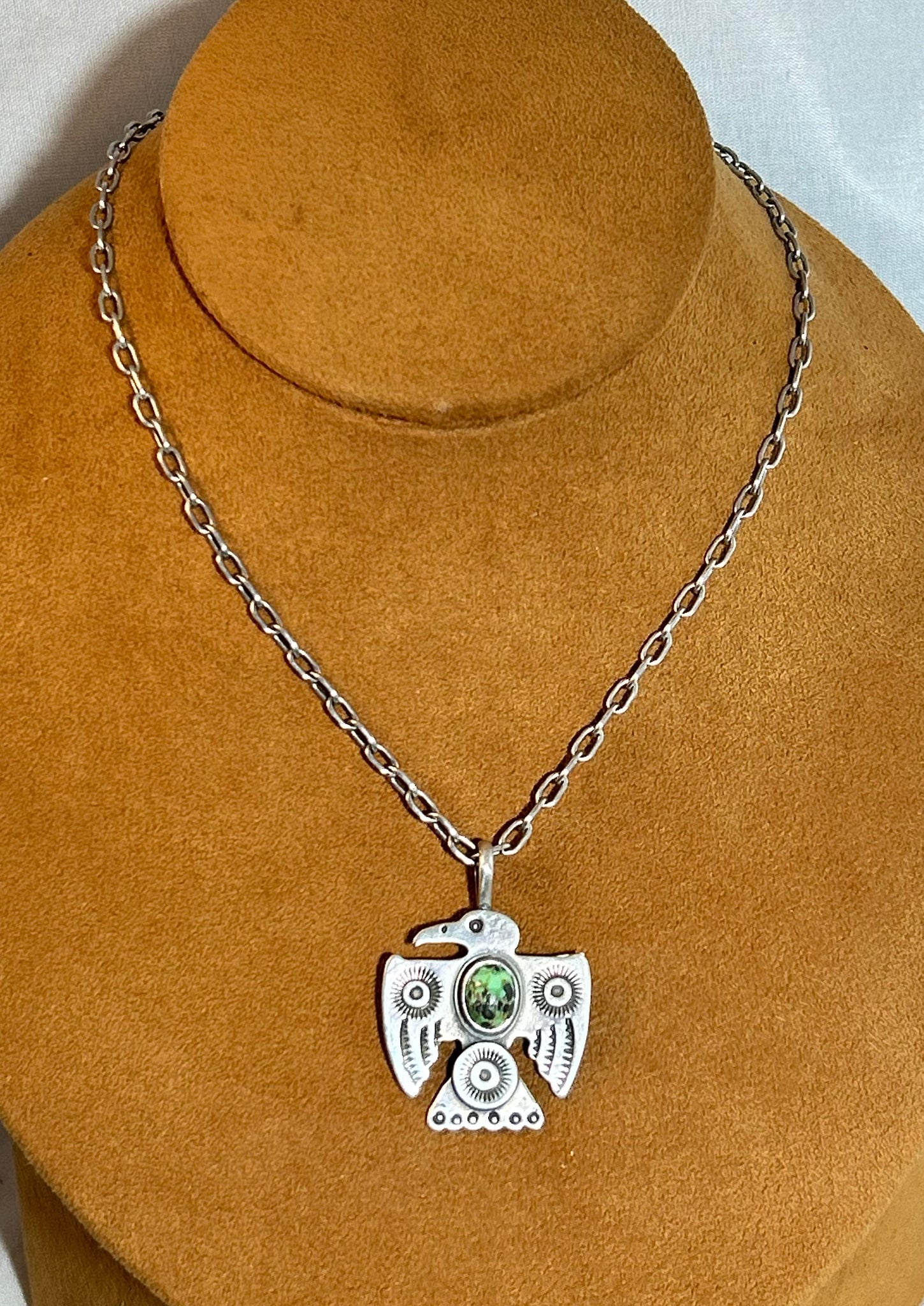 Green Turquoise Thunderbird on Chain by Dennis Hogan (Copy)