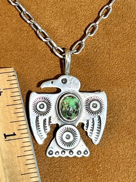 Green Turquoise Thunderbird on Chain by Dennis Hogan (Copy)