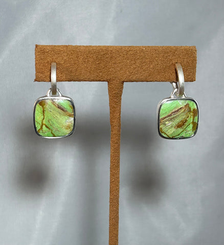 Gaspeite Pillow Earrings by Gloria Sawn and John Hull