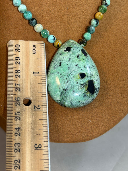 Teardrop Variscite Necklace by Gloria Sawin and John Hull