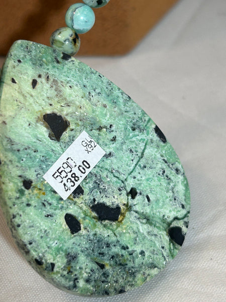 Teardrop Variscite Necklace by Gloria Sawin and John Hull
