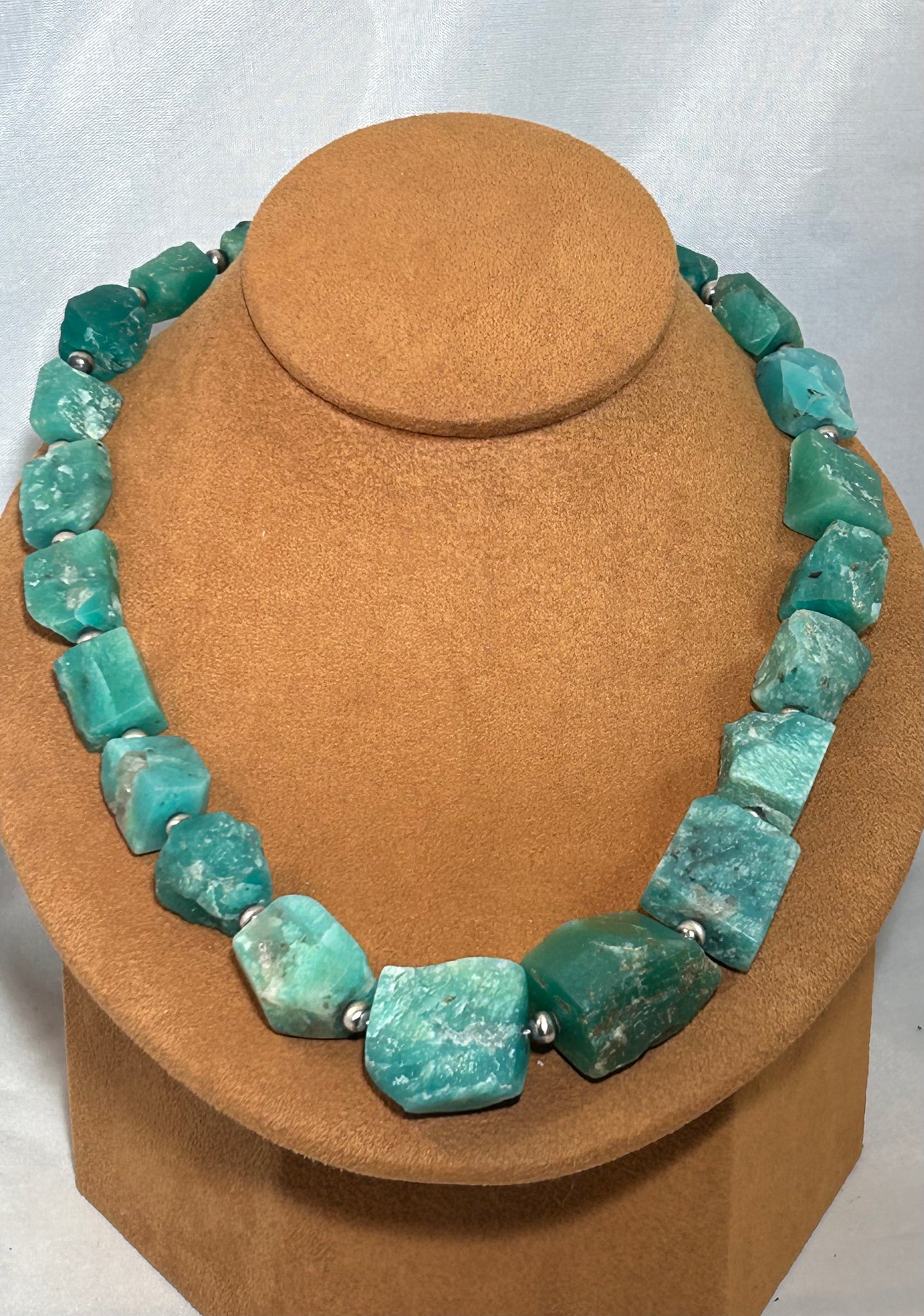 Chrysophrase Nugget Necklace by Gloria Sawin and John Hull