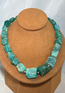 Chrysophrase Nugget Necklace by Gloria Sawin and John Hull