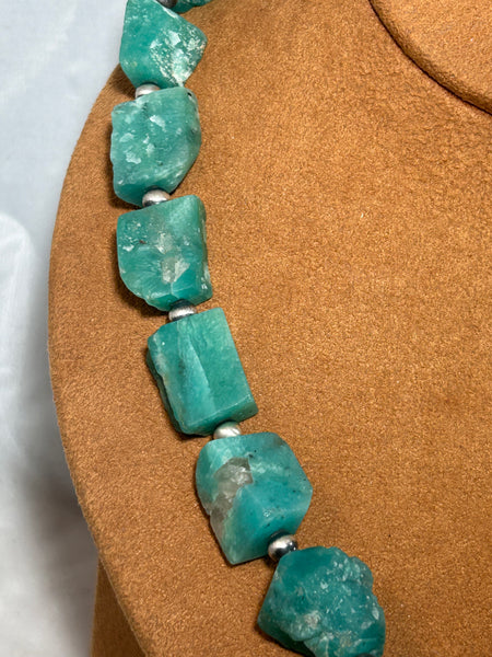 Chrysophrase Nugget Necklace by Gloria Sawin and John Hull