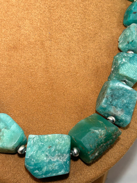 Chrysophrase Nugget Necklace by Gloria Sawin and John Hull