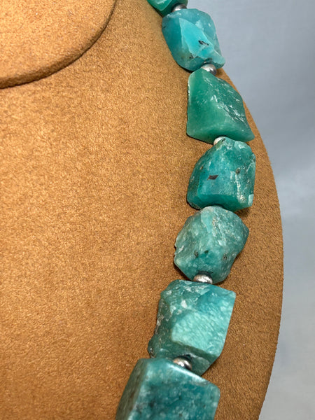 Chrysophrase Nugget Necklace by Gloria Sawin and John Hull