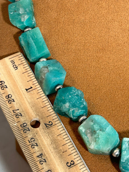 Chrysophrase Nugget Necklace by Gloria Sawin and John Hull