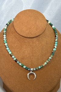 Naja and Variscite Bead Necklace by Gloria Sawin and John Hull