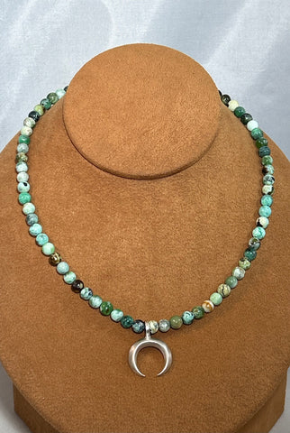 Naja and Variscite Bead Necklace by Gloria Sawin and John Hull