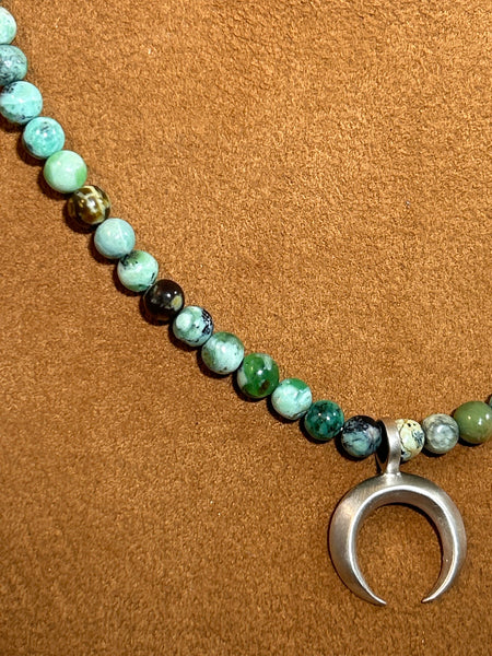 Naja and Variscite Bead Necklace by Gloria Sawin and John Hull
