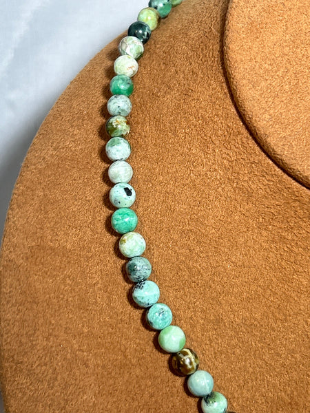 Naja and Variscite Bead Necklace by Gloria Sawin and John Hull
