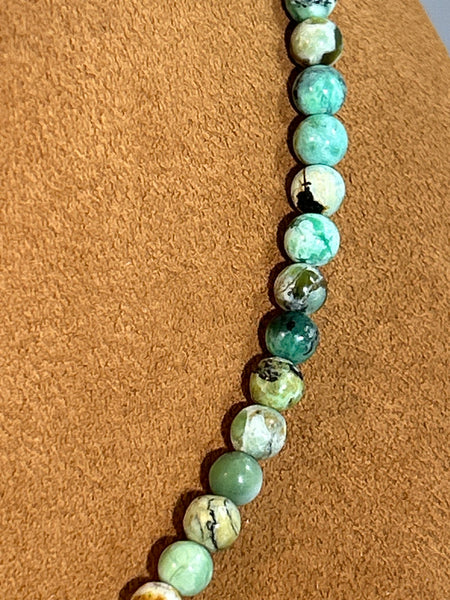 Naja and Variscite Bead Necklace by Gloria Sawin and John Hull